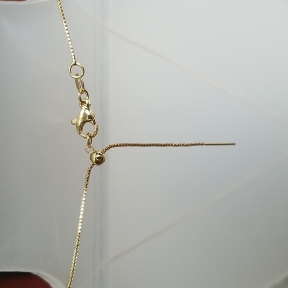 New Adjustable Gold plated Necklace with a lock charm - Picture 3 of 4